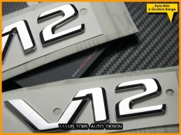 Mercedes V12 Yan Logo Amblem Seti