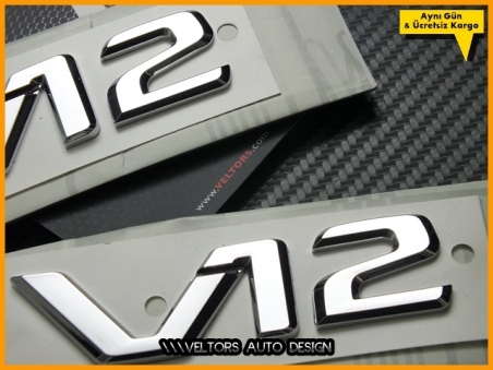 Mercedes V12 Yan Logo Amblem Seti