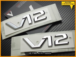 Mercedes V12 Yan Logo Amblem Seti
