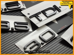 Audi Piano Black / Parlak Siyah TDI Serisi Bagaj Yazı Logo Amblem