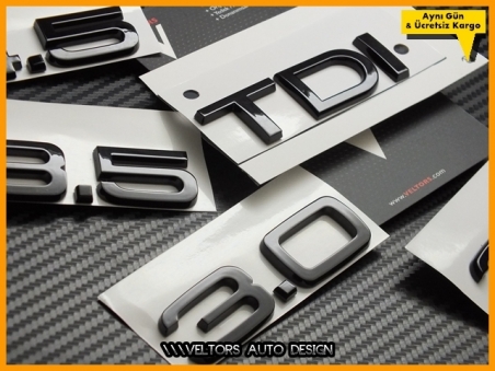 Audi Piano Black / Parlak Siyah TDI Serisi Bagaj Yazı Logo Amblem