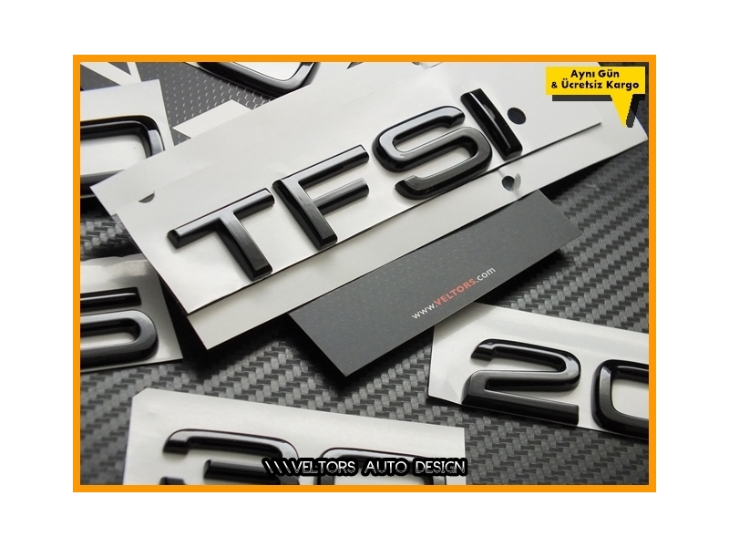 Audi Piano Black / Parlak Siyah 20 30 45 50 TFSI Serisi Bagaj Yazı