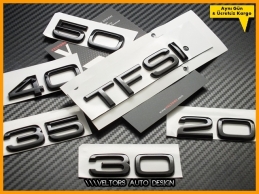 Audi Piano Black / Parlak Siyah 20 30 45 50 TFSI Serisi Bagaj Yazı