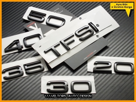 Audi Piano Black / Parlak Siyah 20 30 45 50 TFSI Serisi Bagaj Yazı