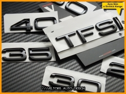 Audi Piano Black / Parlak Siyah 20 30 45 50 TFSI Serisi Bagaj Yazı