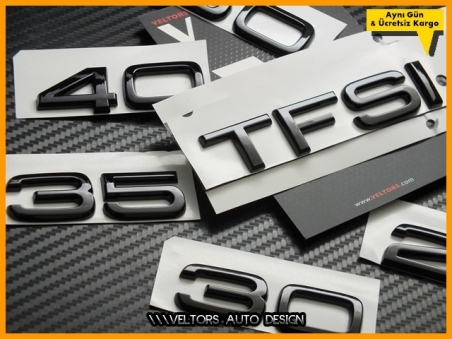Audi Piano Black / Parlak Siyah 20 30 45 50 TFSI Serisi Bagaj Yazı