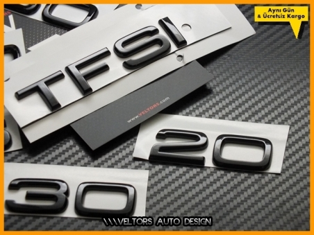 Audi Piano Black / Parlak Siyah 20 30 45 50 TFSI Serisi Bagaj Yazı
