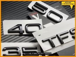 Audi Piano Black / Parlak Siyah 20 30 45 50 TFSI Serisi Bagaj Yazı