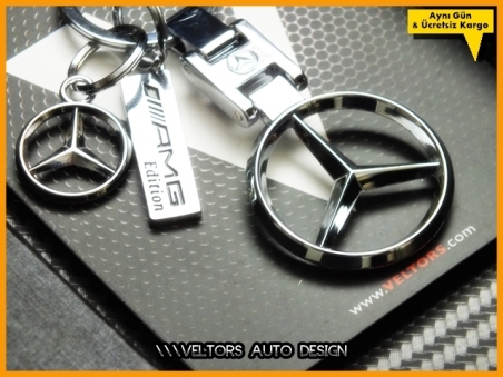 Mercedes AMG Logo Amblem Özel Krom Anahtarlık