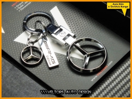 Mercedes AMG Logo Amblem Özel Krom Anahtarlık