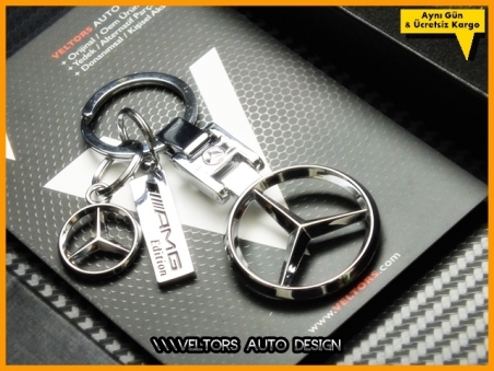 Mercedes AMG Logo Amblem Özel Krom Anahtarlık