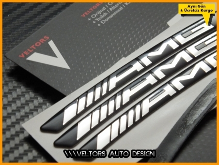 Mercedes AMG Jant Çerçeve Logo Amblem Seti