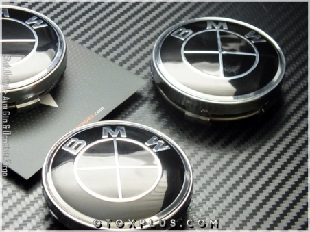 BMW Logo Amblem Parlak Siyah / Glossy Black Jant Göbeği Göbek Kapak