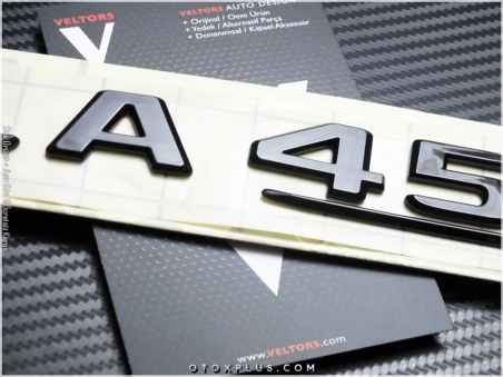 Mercedes Black / Siyah CLA 45 S / CLA 45S Yazı Logo Amblem