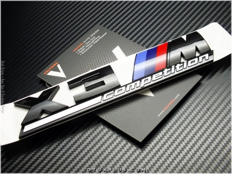 BMW Black / Siyah X3 M Competition Bagaj Logo Amblem Seti