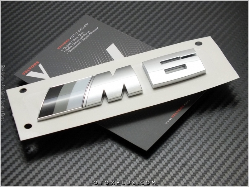 BMW Gri Siyah Beyaz M6 Bagaj Yazı Logo Amblem