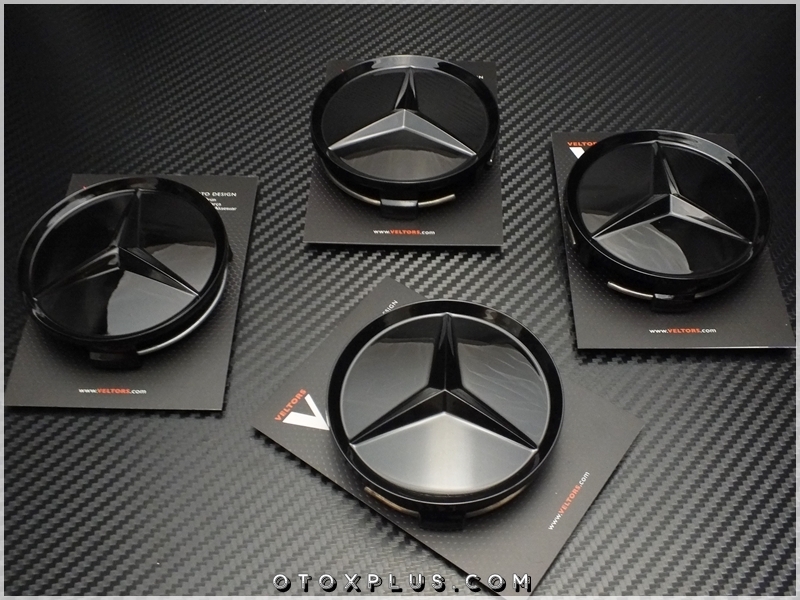 Mercedes Siyah Jant Göbeği Göbek Kapak Seti