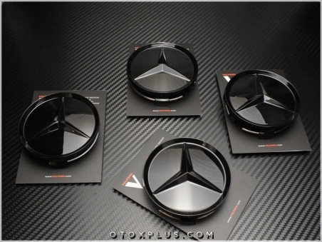 Mercedes Siyah Jant Göbeği Göbek Kapak Seti