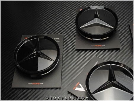 Mercedes Siyah Jant Göbeği Göbek Kapak Seti