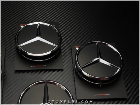 Mercedes Siyah / Black Jant Göbeği Göbek Kapak Seti