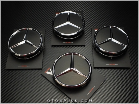 Mercedes Siyah / Black Jant Göbeği Göbek Kapak Seti