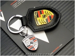 Porsche Logo Amblem Deri Porsche Anahtarlık