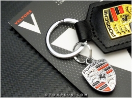 Porsche Logo Amblem Deri Porsche Anahtarlık