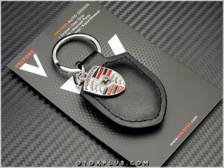 Porsche Logo Amblem Deri Porsche Anahtarlık