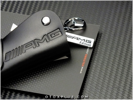 Mercedes AMG Logo Amblem Gerçek Deri Anahtarlık