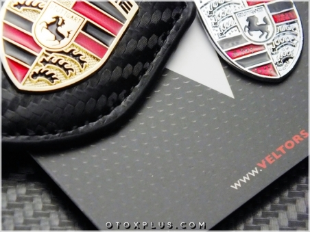 Porsche Logo Amblem Carbon Deri Porsche Anahtarlık