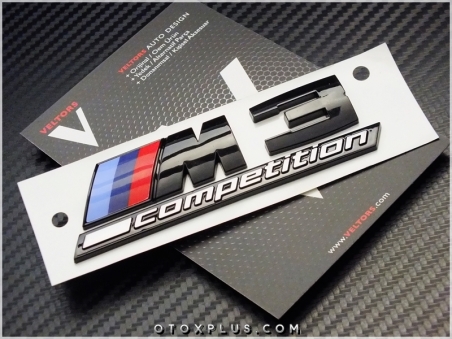 BMW Black / Siyah M3 Competition M3 Logo Amblem Seti