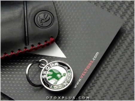 Skoda Deri Superb Kodiaq Karoq Octavia Logo Amblem Anahtarlık Anahtar