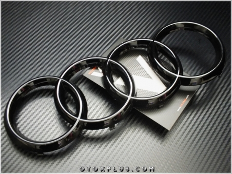 Audi Glossy Black / Parlak Siyah Audi Ön Izgara Halka Logo Amblem