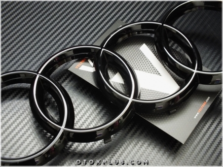 Audi Glossy Black / Parlak Siyah Audi Ön Izgara Halka Logo Amblem