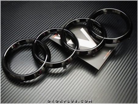 Audi Glossy Black / Parlak Siyah Audi Ön Izgara Halka Logo Amblem