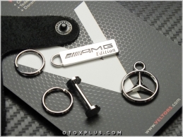 Mercedes AMG Logo Amblem Gerçek Deri Anahtarlık