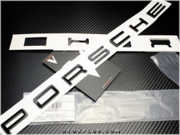 Porsche Piano Black / Parlak Siyah Bagaj Yazı PORSCHE Logo Amblem