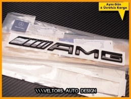 Mercedes Glossy Black / Parlak Siyah AMG Bagaj Yazı Logo Amblem