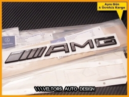 Mercedes Glossy Black / Parlak Siyah AMG Bagaj Yazı Logo Amblem