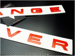 Range Rover Kırmızı Kaput Bagaj Yazı Range Rover Logo Amblem