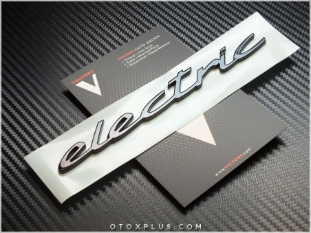 Porsche Taycan Electric Black / Siyah Yan Yazı electric Logo Amblem