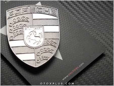 Porsche Silver Ön Kaput Araç Porsche Logo Amblem