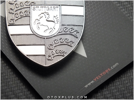 Porsche Silver Ön Kaput Araç Porsche Logo Amblem
