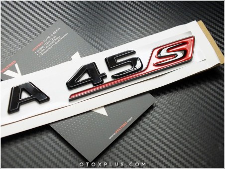 Mercedes Black / Siyah A 45 S / A 45S Yazı Logo Amblem