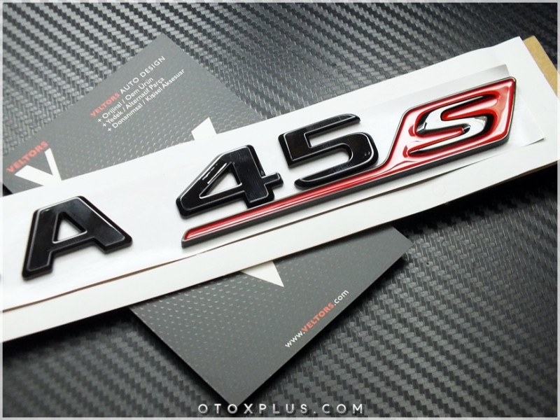 Mercedes Black / Siyah A 45 S / A 45S Yazı Logo Amblem
