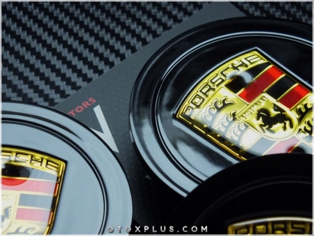 Porsche Black / Siyah Porsche Jant Göbeği Göbek Kapak Seti