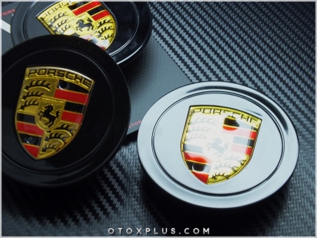 Porsche Black / Siyah Porsche Jant Göbeği Göbek Kapak Seti