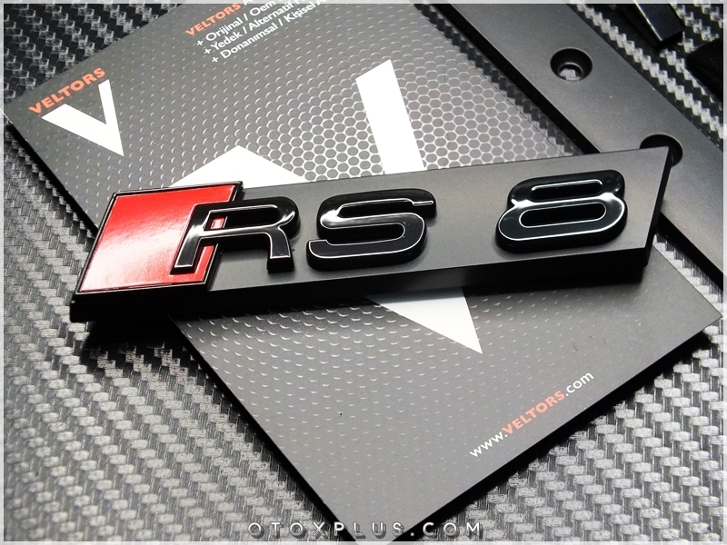 Audi A8 Black / Siyah RS8 Ön Izgara Logo Amblem Seti