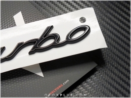 Porsche Piano Black / Parlak Siyah Porsche Turbo Yazı Logo Amblem