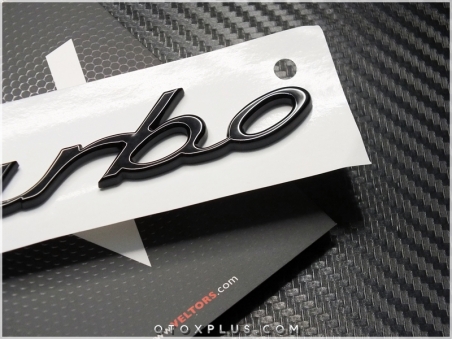 Porsche Piano Black / Parlak Siyah Porsche Turbo Yazı Logo Amblem